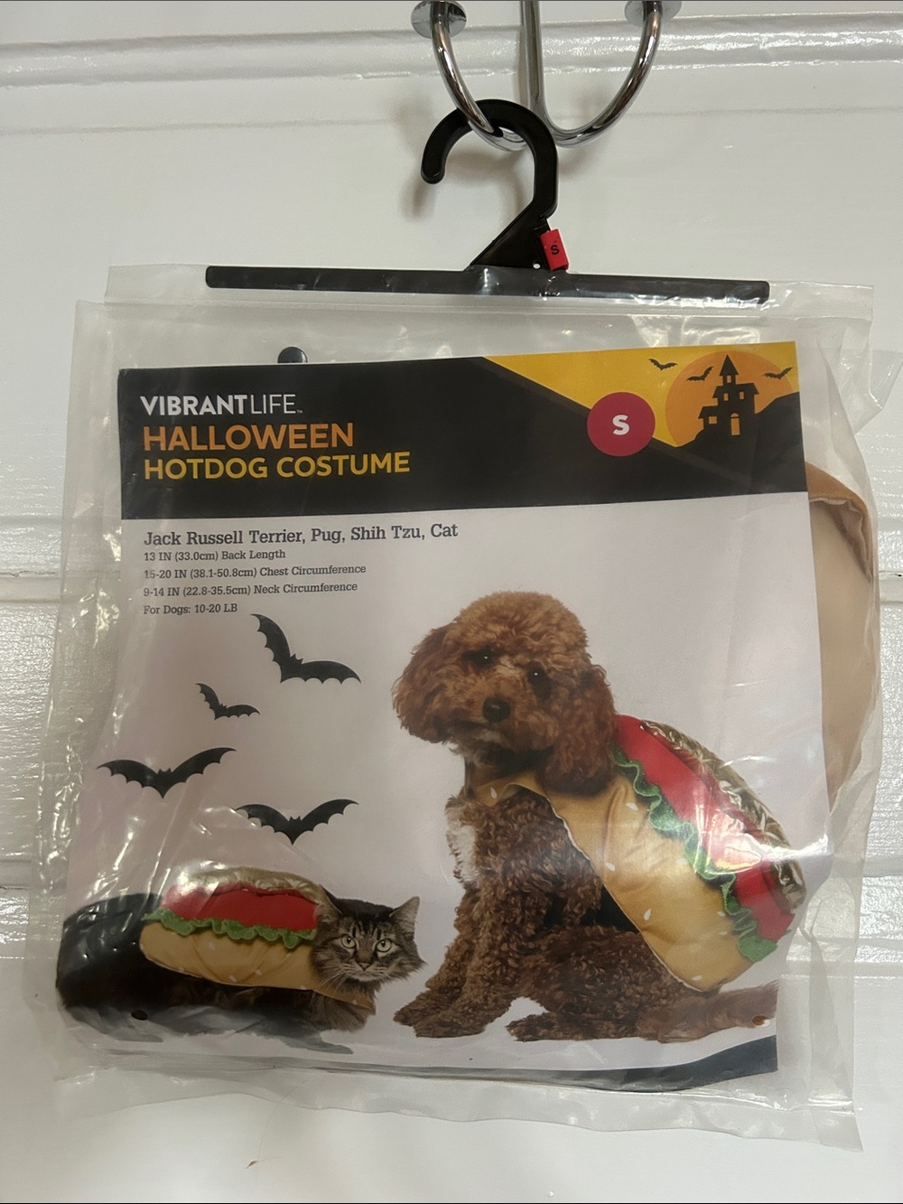 Vibrant Pet Hotdog Costume in Tan, Red & Green